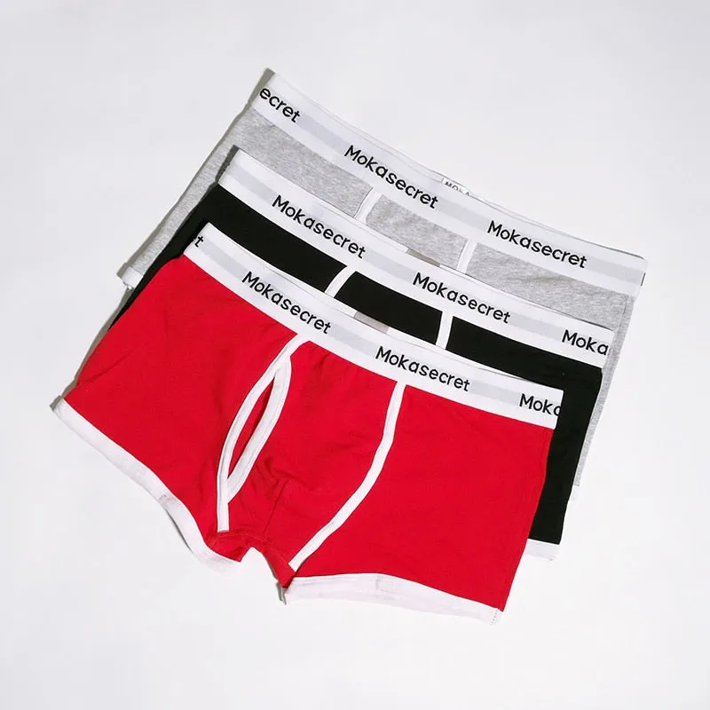 Underwear Men Cotton Boxer 3pcs/lot pouch open Boxers Shorts