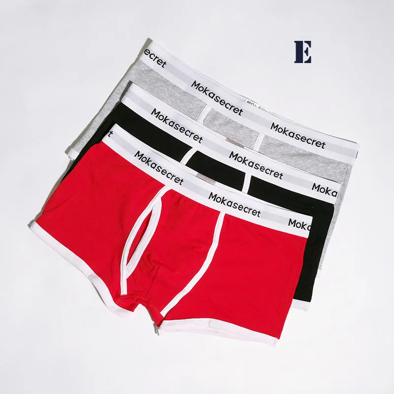 Underwear Men Cotton Boxer 3pcs/lot pouch open Boxers Shorts