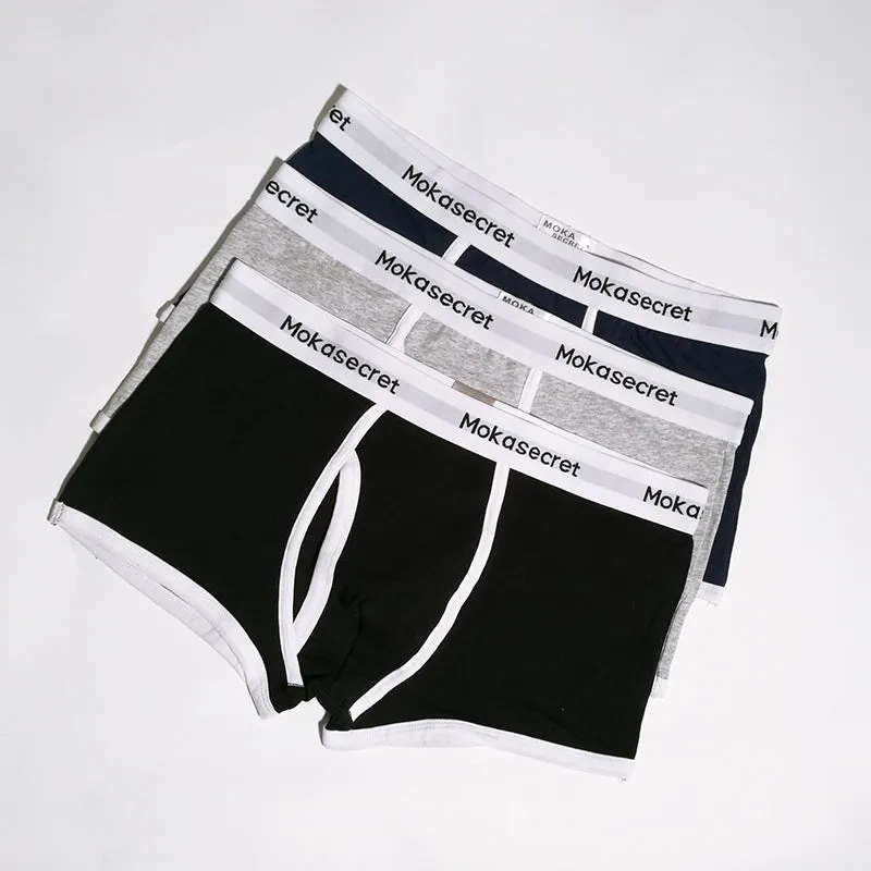 Underwear Men Cotton Boxer 3pcs/lot pouch open Boxers Shorts