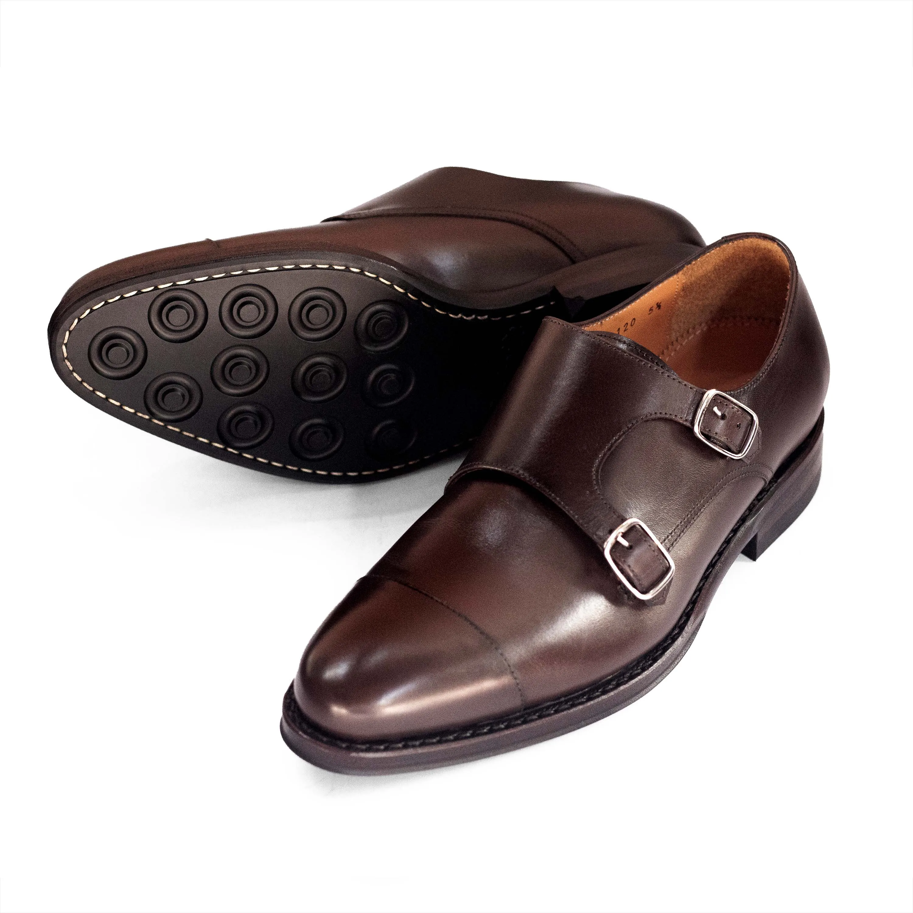 Men's Double Monk Strap / Dark Brown Calf 98374