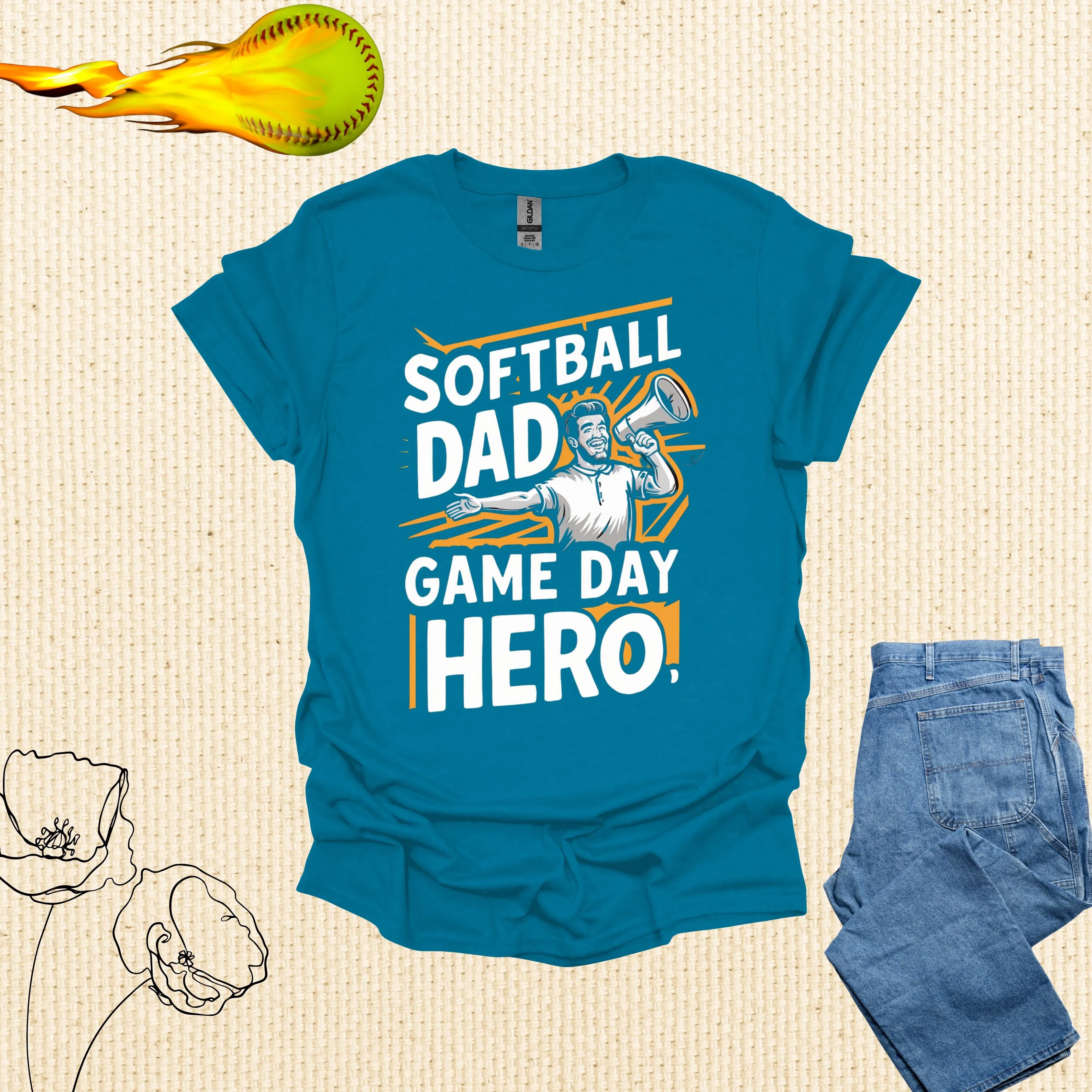 Softball Dad Shirt - Game Day Hero