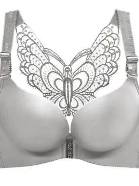 Solid Color Butterfly Push Up Bras for Plus Size Women