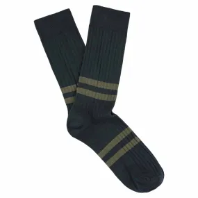 Stripes socks - Blue / Olive