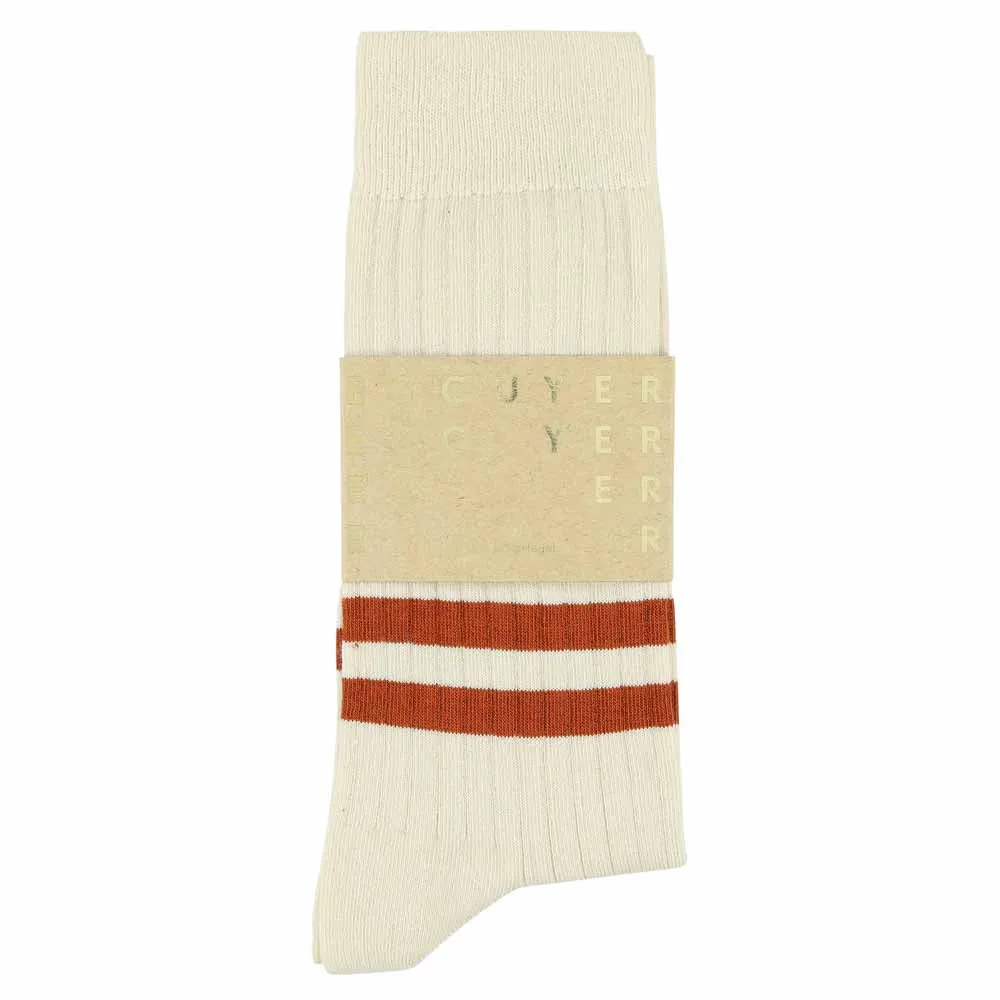 Stripes socks - Ecru / Brick