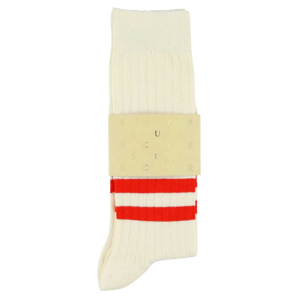 Stripes socks - Ecru / Vintage Orange