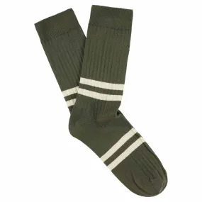 Stripes socks - Khaki / Ecru