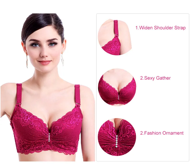 Summer Women Sheer Lace Bralette Bra BH Push Up Lace Bra