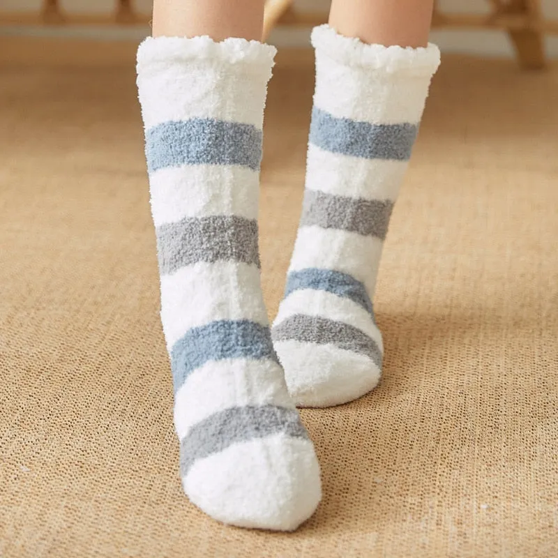 Thickened Winter Woven Thermal Cashmere Socks Floor Socks Women's Carpet Slippers