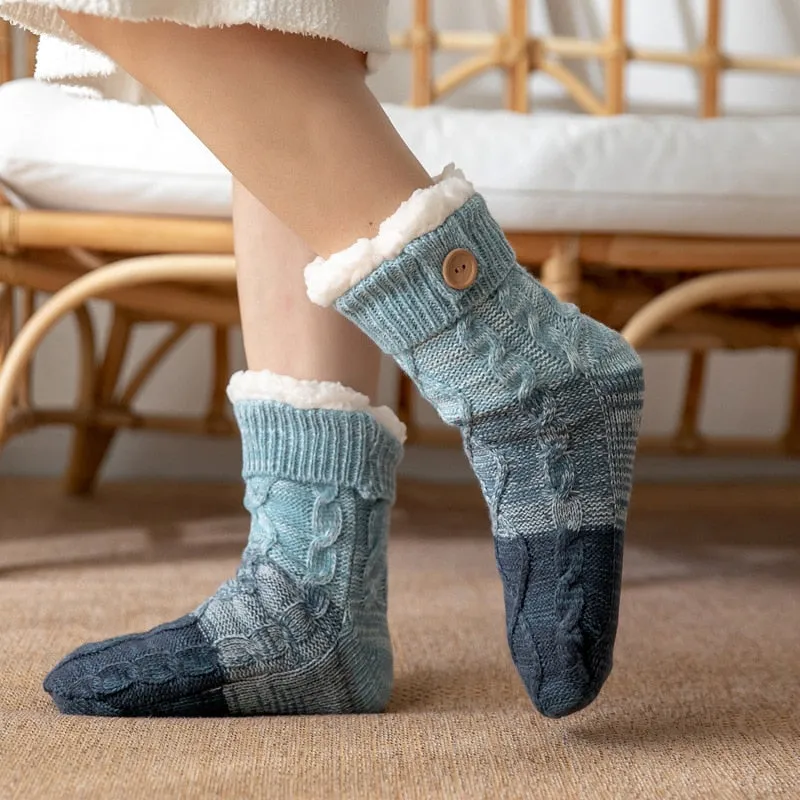 Thickened Winter Woven Thermal Cashmere Socks Floor Socks Women's Carpet Slippers