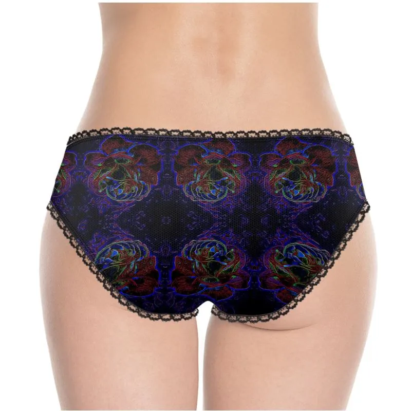 Floral Embosses: Roses 01 Patterned Ladies Designer Briefs