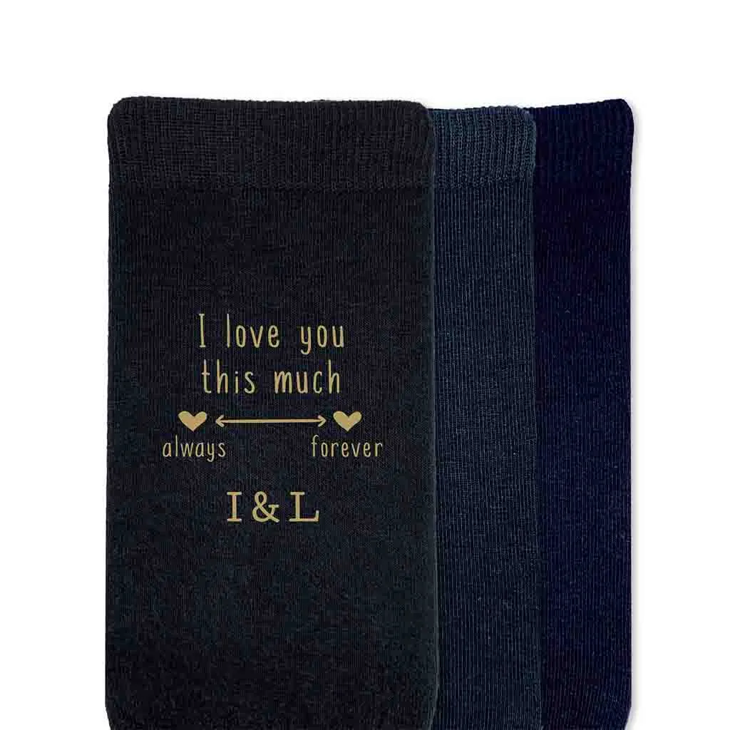 Two Year Anniversary Personalized Cotton Socks for Husband