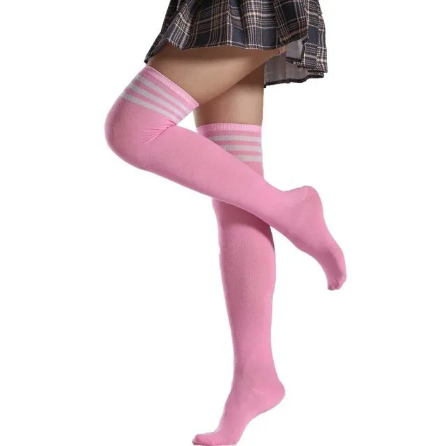 Woman Popular High Socks Long Striped Stockings Sexy Women Thigh High Socks