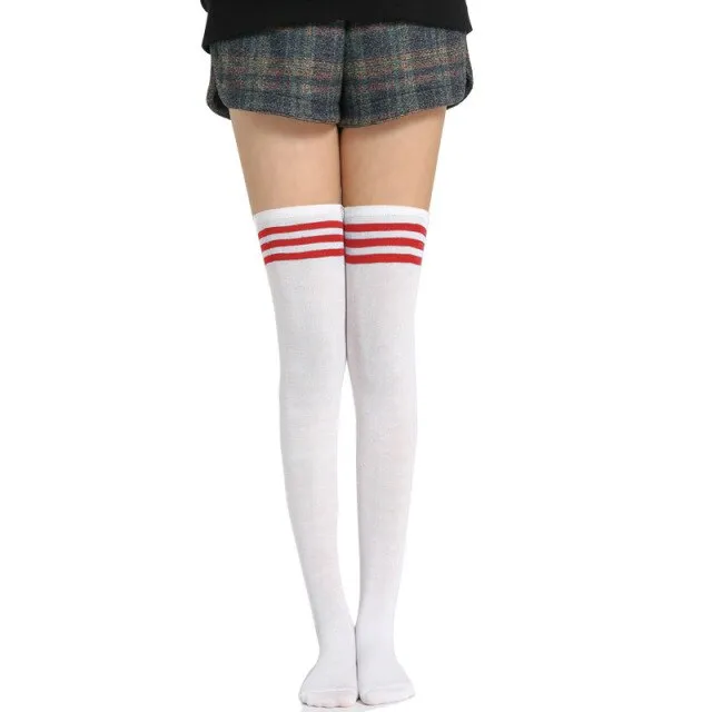 Woman Popular High Socks Long Striped Stockings Sexy Women Thigh High Socks