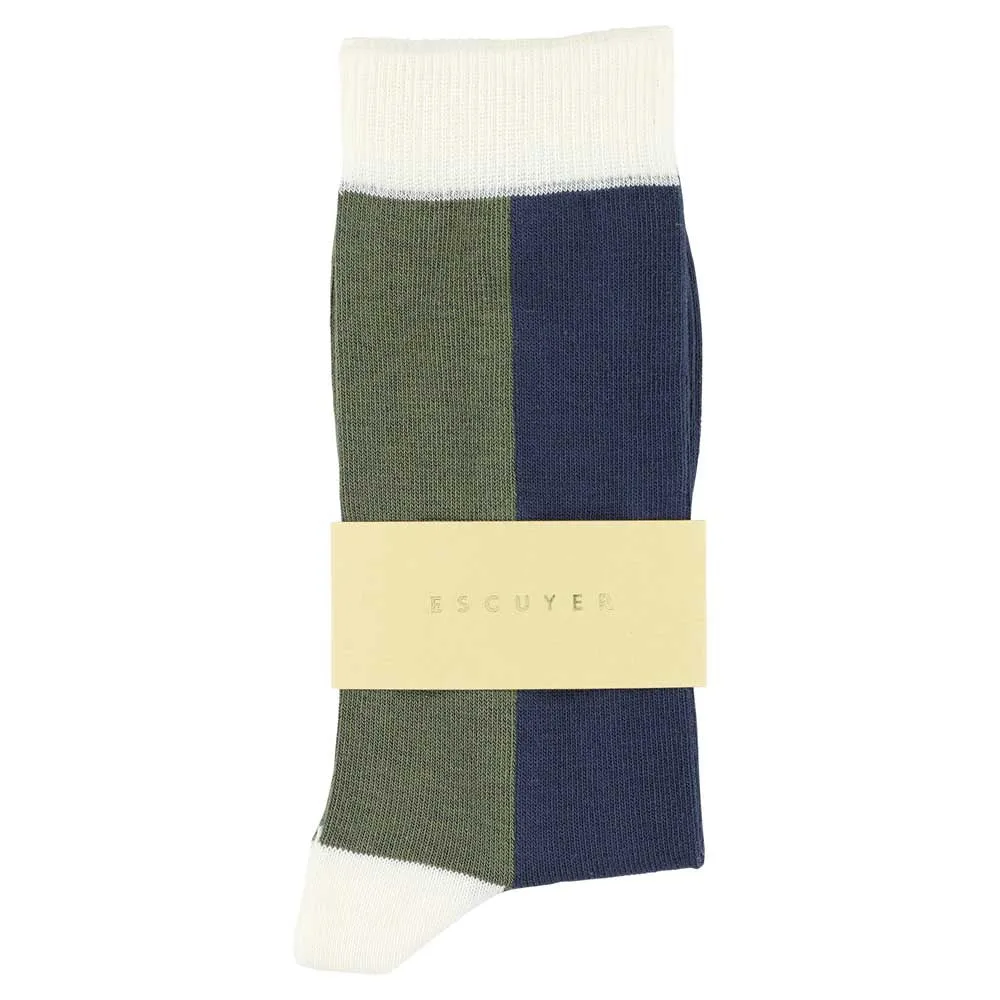 Women Chess Socks - Off White / Mood Indigo