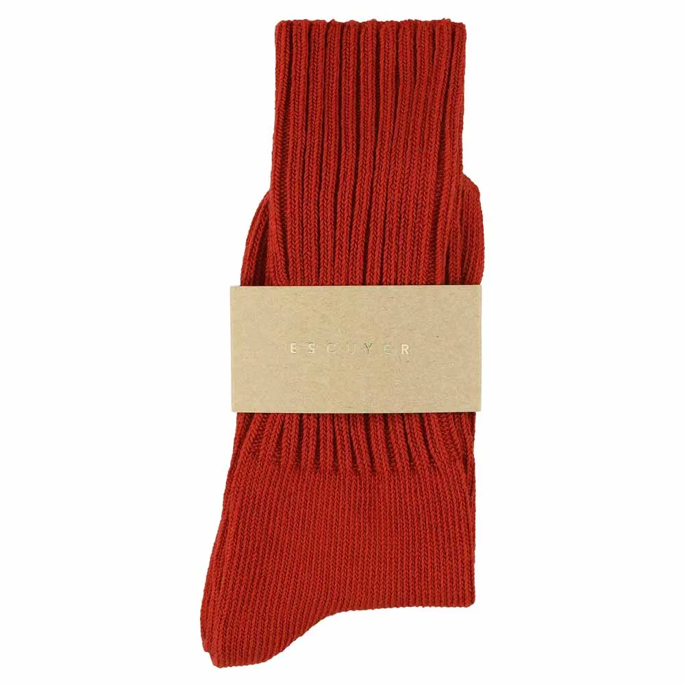 Women Crew Socks - Red Ochre