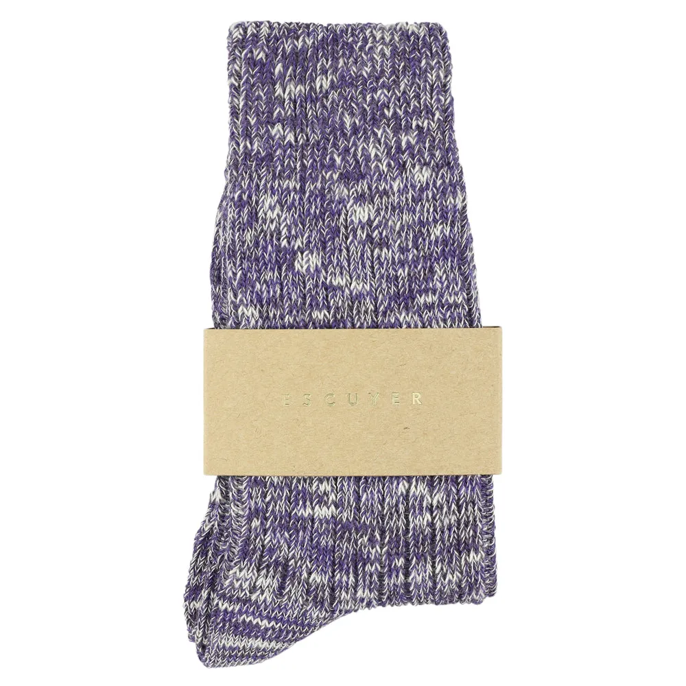 Women Melange Socks Bright Purple