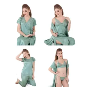 Women Nightwear Honeymoon  Nighty 6 Pcs Bridal Nighty Set Women Sleepwear