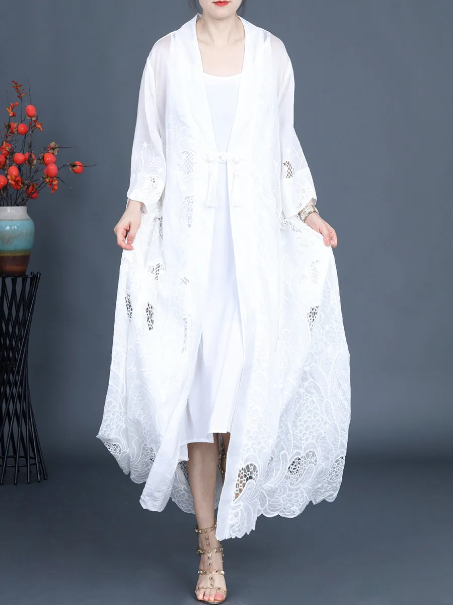 Women Summer Vintage Cutout Tassel Vest Dress Outwear KL1016