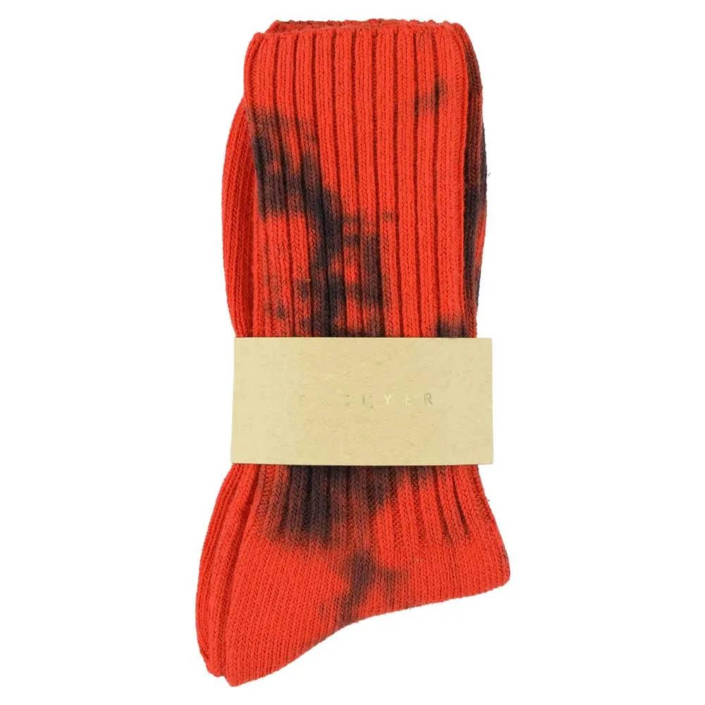 Women Tie Dye Socks - Orange / Black