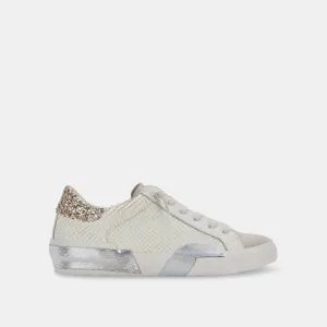 ZINA SNEAKERS OFF WHITE EMBOSSED LEATHER