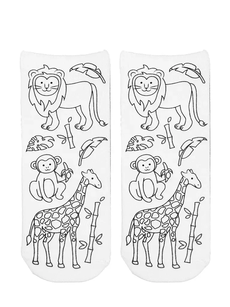 Zoo Coloring Socks